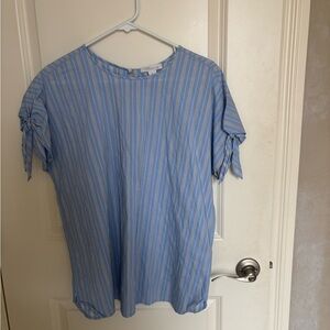 Nordstrom Signature Blue Striped Women's Top
